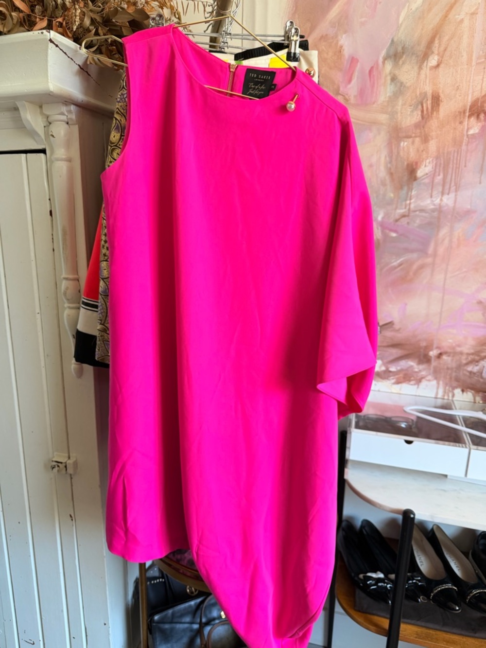 Ted Baker Hot Pink One-Shoulder Tunic Top